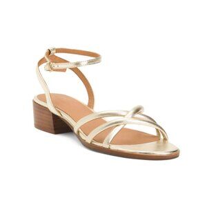 MADEWELL Gold Multi Leather Nava Strappy Block Heel Sandals